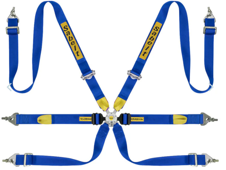 Sabelt FIA8853-2016 Enduro Silver Saloon 2 Inch Double Lap Belts Racing Harness