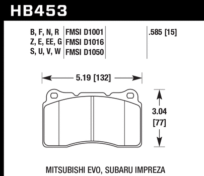 Hawk Performance HB453G.585 DTC-60 Race Brake Pad Set