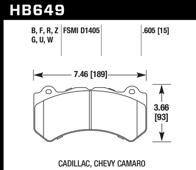 Hawk Performance HB649G.605 DTC-60 Front Race Brake Pads