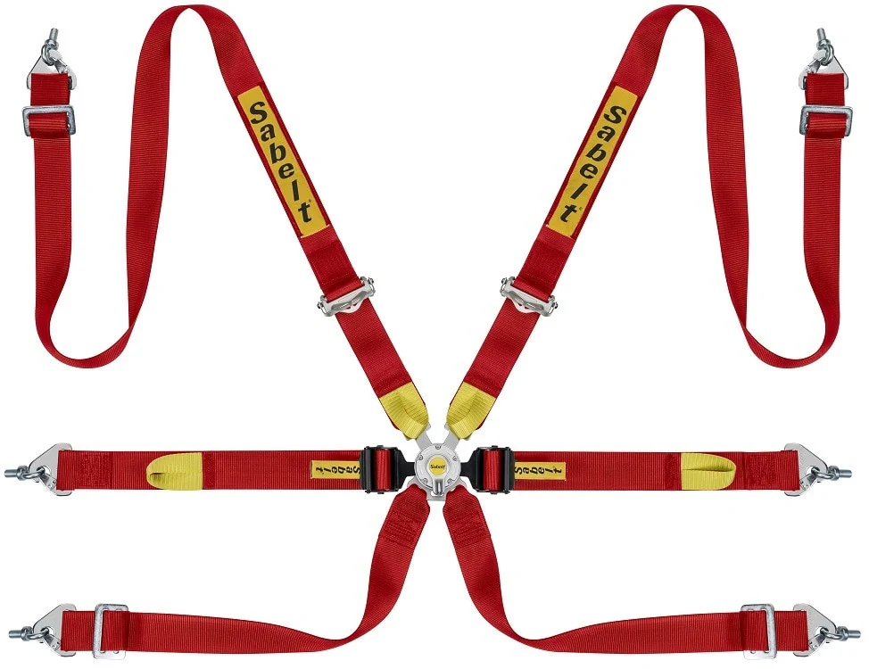 Sabelt FIA8853-2016 Enduro Silver Saloon 2 Inch Double Lap Belts Racing Harness