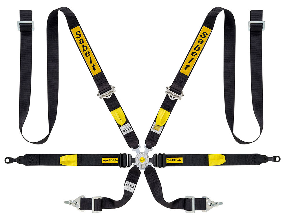 Sabelt FIA8853-2016 Enduro Silver Saloon 2 Inch Double Lap Belts Racing Harness