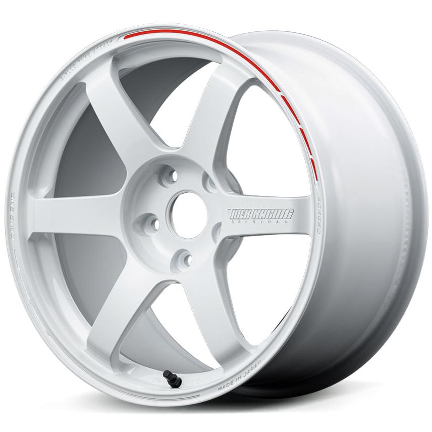 Volk Racing TE37 Saga S-Plus Time Attack Edition - 18x10 / +39 / 5x120 - Dash White / REDOT *Set of 4*