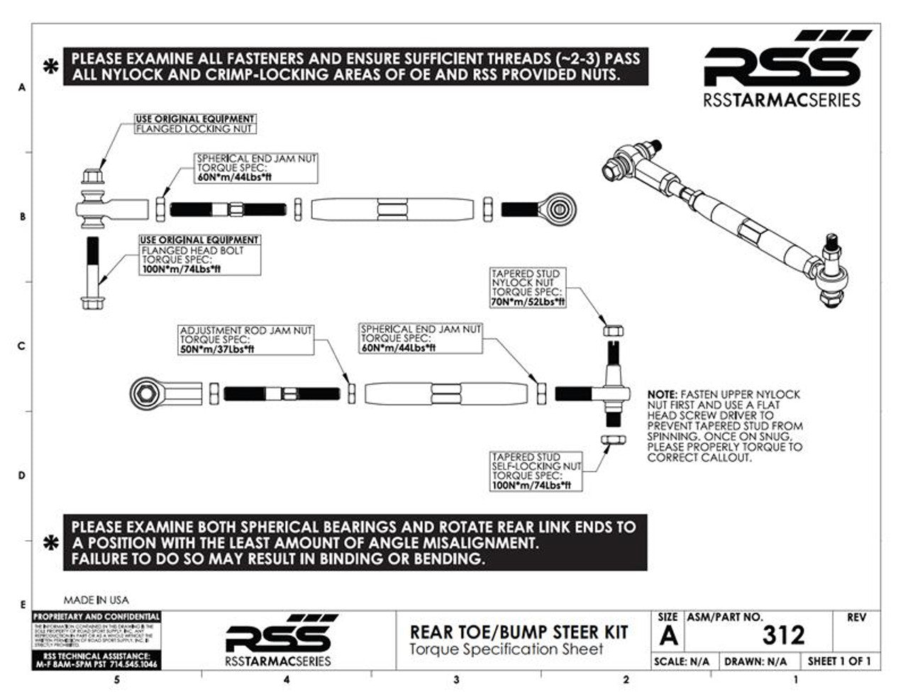 RSS Rear Adjustable Toe Steer Kit (986, 996, 987, 997 all)