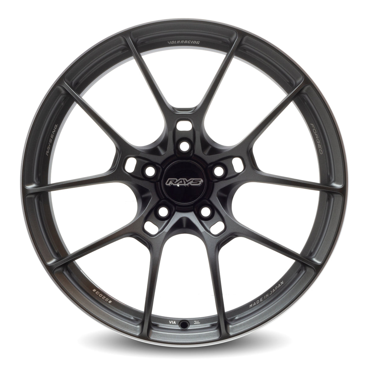Volk Racing G025 - 19x9.5 / +44 / 5x120 - Matte Gunblack / Rim Edge DC *Set of 4*