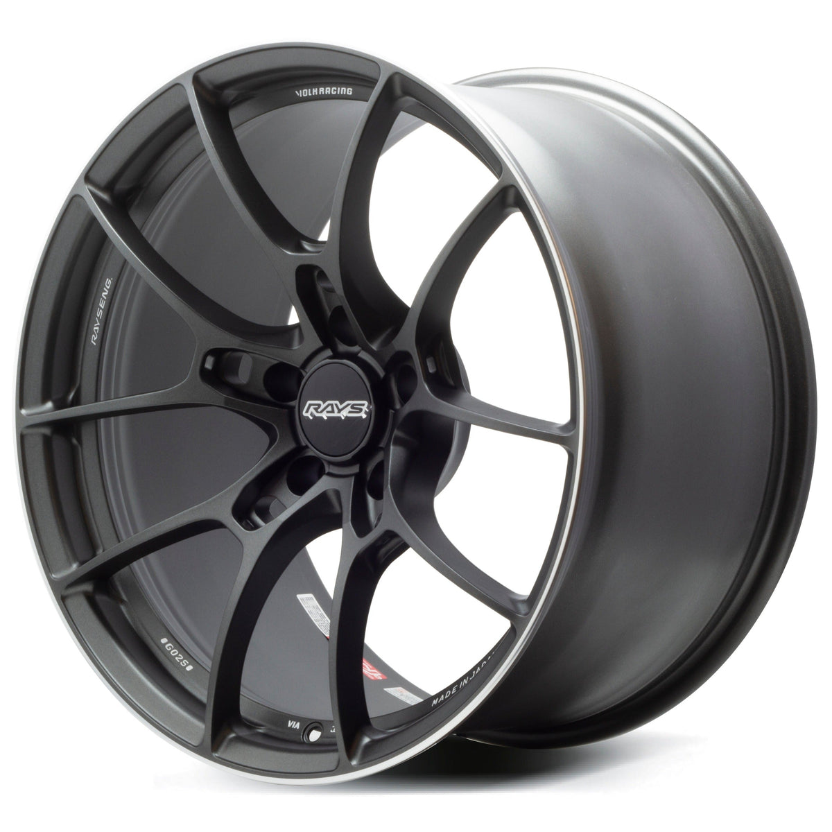 Volk Racing G025 - 19x9.5 / +44 / 5x120 - Matte Gunblack / Rim Edge DC *Set of 4*