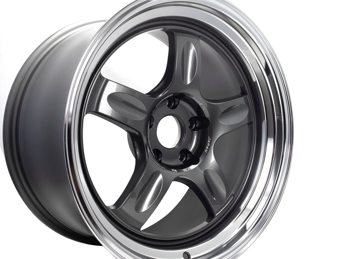 Volk Racing 21C - 18x10.5 +0 5x114.3 - Dark Gunmetal / Rim DC *Set of 4*