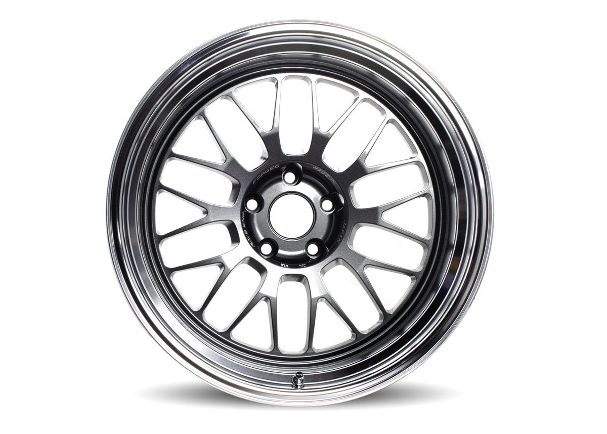 Volk Racing 21A - 18x10 -15 / 18x12 -15 / 5x114.3 - Dark Gunmetal / Rim DC *Set of 4*
