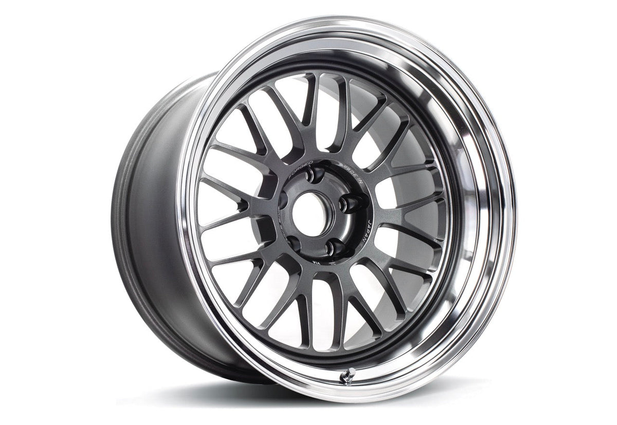 Volk Racing 21A - 18x10 -15 / 18x12 -15 / 5x114.3 - Dark Gunmetal / Rim DC *Set of 4*