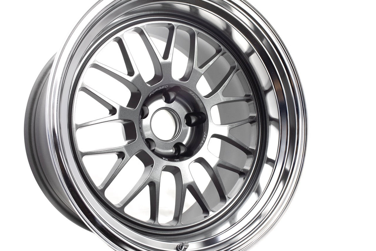 Volk Racing 21A - 18x10 -15 / 18x12 -15 / 5x114.3 - Dark Gunmetal / Rim DC *Set of 4*