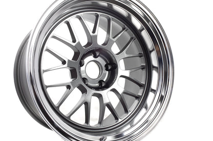 Volk Racing 21A - 18x10 -15 / 18x12 -15 / 5x114.3 - Dark Gunmetal / Rim DC *Set of 4*