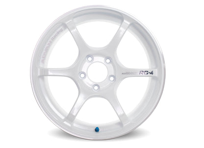 Advan RG-4 - 17x9 +35 / 17x10 +35 / 5x114.3 - Racing White Metallic & Ring *Set of 4*