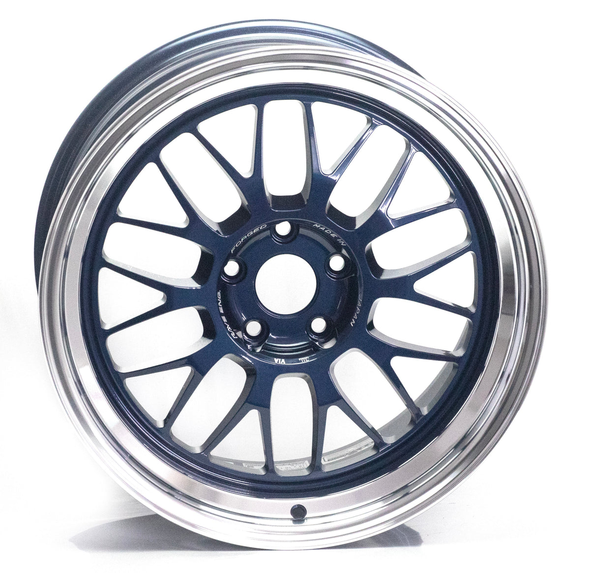 Volk Racing 21A - 18x9.5 +22 / 18x10.5 +22 / 5x120 - Mag Blue / Rim DC (BMW E90 M3 / E92 M3 / E93 M3 Fitment) *Set of 4*