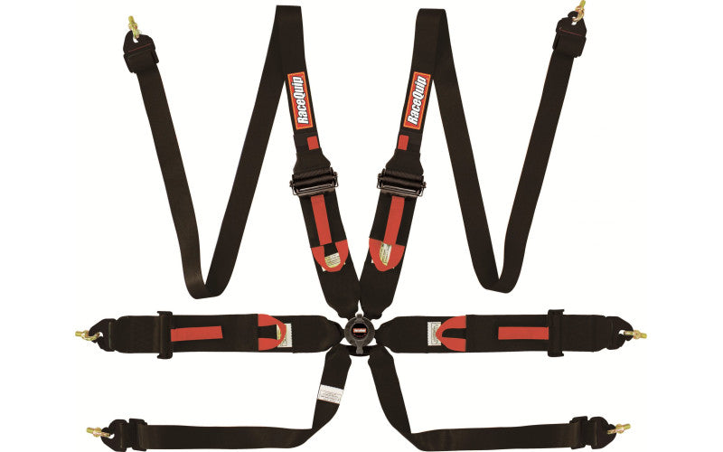 RaceQuip Black FIA CAMLOCK 6pt Pull Up Lap FHR