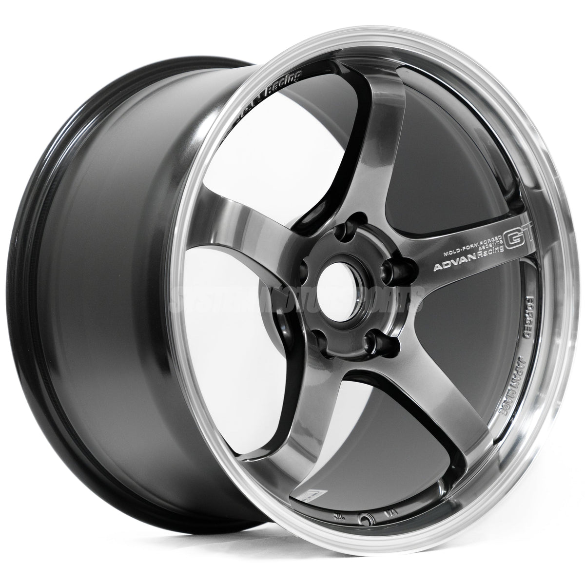 Advan Racing GT for Porsche - 19x9 / 19x12 / 5x130 - Machining & Hyper Platinum Black (997 NB Fitment) *Set of 4*
