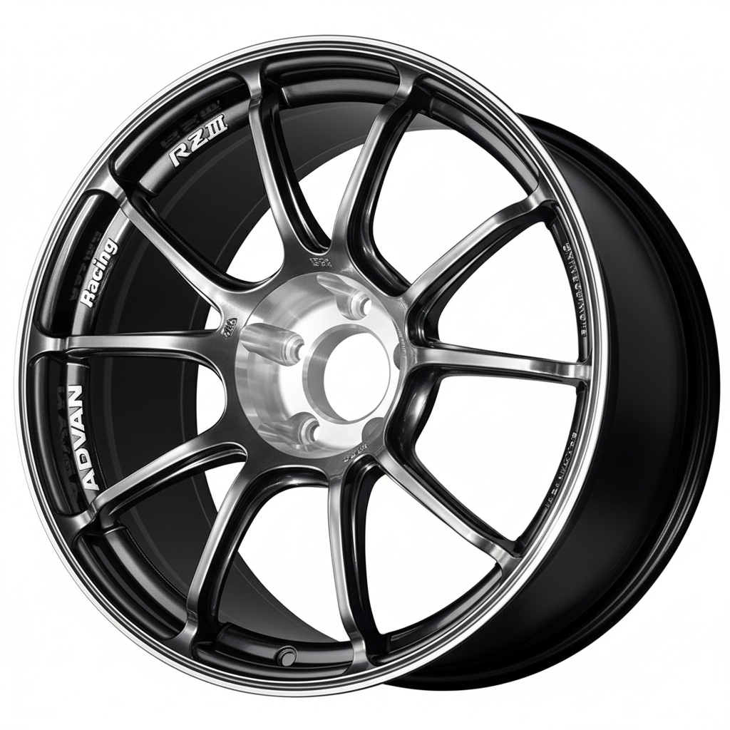 Advan Racing RZIII - 18x9.5 / +25 / 5x114.3 - Hyper Platinum Black & Diamond Cut *Set of 4*