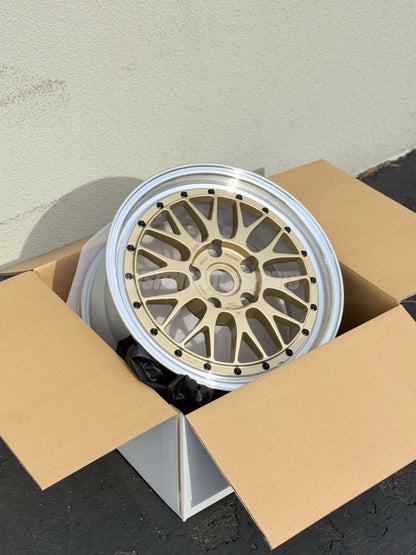 BBS LM - 17x8 / +40 / 5x120 - Gold w/ Diamond Cut Rim (E36 M3 Fitment) *Set of 4*