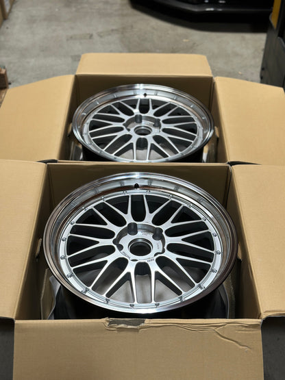 BBS LM - 20x9 / 20x12 / 5x130 - Diamond Silver w/ Black Bright Diamond Cut Rim (Porsche 991 NB Fitment) *Set of 4*