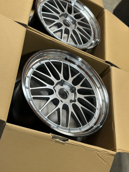 BBS LM - 20x9 / 20x12 / 5x130 - Diamond Silver w/ Black Bright Diamond Cut Rim (Porsche 991 NB Fitment) *Set of 4*