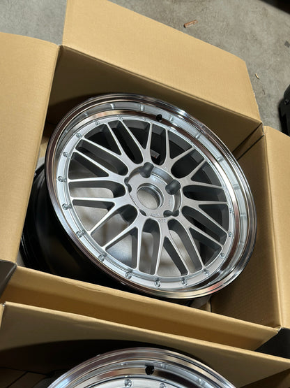 BBS LM - 20x9 / 20x12 / 5x130 - Diamond Silver w/ Black Bright Diamond Cut Rim (Porsche 991 NB Fitment) *Set of 4*