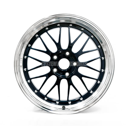 BBS LM - 19x8.5 +50 / 19x12 +44 / 5x130 - Navy Blue Pearl w/ Black Bright Diamond Cut Rim *Set of 4*