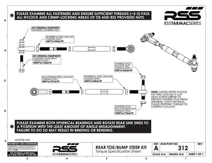 RSS Rear Adjustable Toe Steer Kit (986, 996, 987, 997 all)