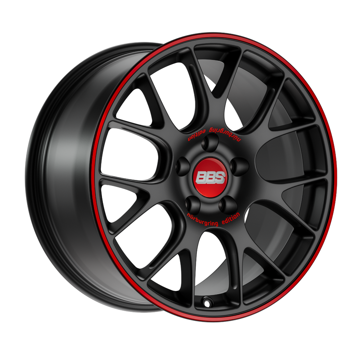 BBS CH-R NURBURGRING EDITION Satin Black Red Lip 82mm PFS Clip Req. Wheel