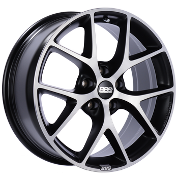 BBS SR 19x8.5 5x114.3 ET35 Satin Black Diamond Cut Face Wheel -82mm PFS/Clip Required